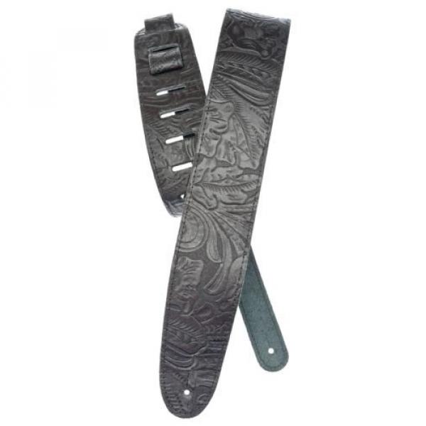 D&#039;Addario - Planet Waves Guitar Strap  Leather  Embossed Black #1 image