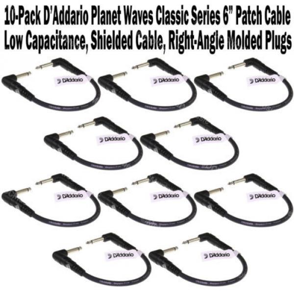 10-Pak Planet Waves 6&#034; Classic Right Angle Patch Cable Cord 1/4 Guitar D&#039;Addario #1 image