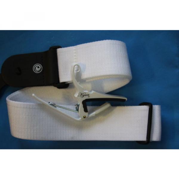 Planet Waves Polypropylene White Strap with Matching White Kyser Capo #1 image