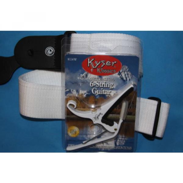 Planet Waves Polypropylene White Strap with Matching White Kyser Capo #2 image