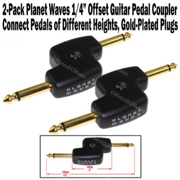 2-Pack Planet Waves 1/4&#034; Offset Guitar Pedal Coupler Patch Cable Cord Gold 6.35 #1 image
