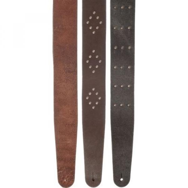 D&#039;Addario Planet Waves Blasted Leather Guitar Strap Brown #1 image