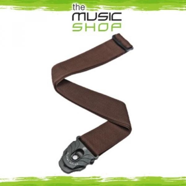 Planet Waves Brown Poly Guitar Strap with Planet Lock Ends - Adjustable PWSPL209 #1 image