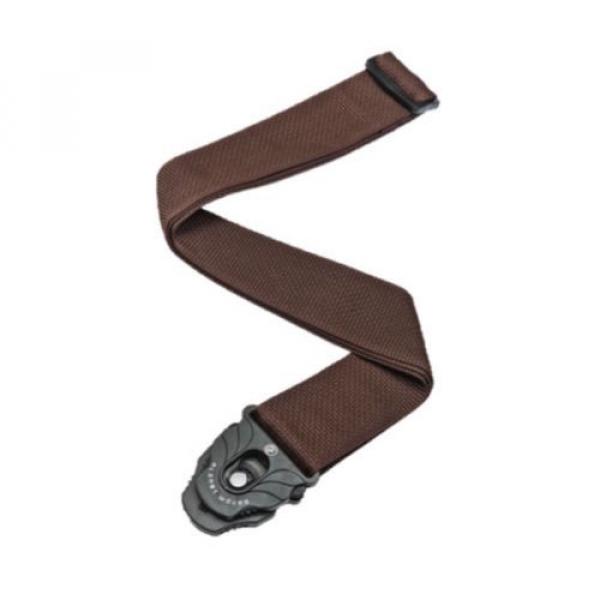 Planet Waves Brown Poly Guitar Strap with Planet Lock Ends - Adjustable PWSPL209 #2 image