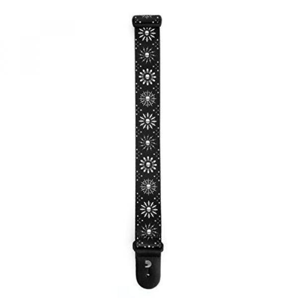 D&#039;Addario Planet Waves Woven Guitar Strap - leather end Skull Burst Black New / #3 image