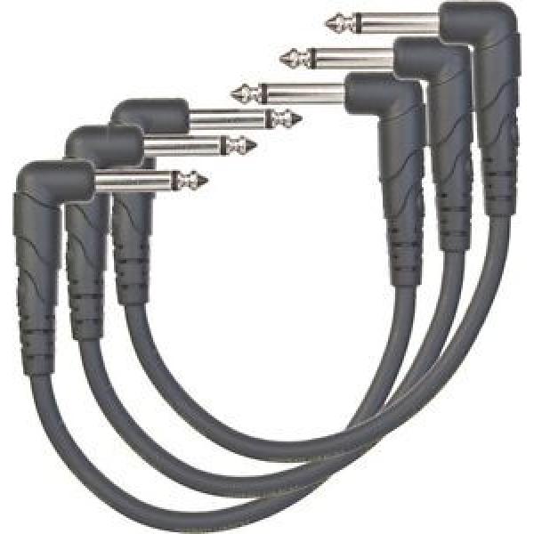 D&#039;Addario Planet Waves Classic Series Right Angle Patch Cable 3-Pack 6 in. #1 image