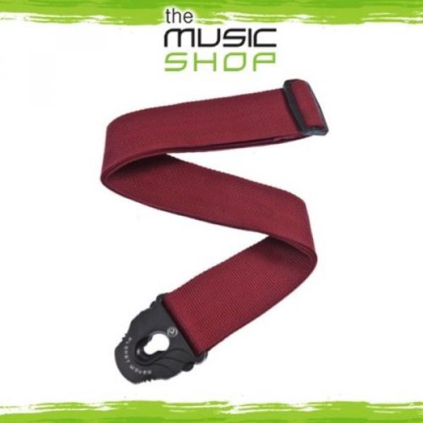 Planet Waves Red Poly Guitar Strap with Planet Lock Ends - Adjustable PWSPL201 #1 image