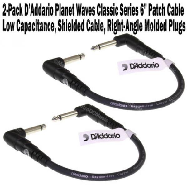 2-Pack Planet Waves 6&#034; Classic Right Angle Patch Cable Cord 1/4 Guitar D&#039;Addario #1 image