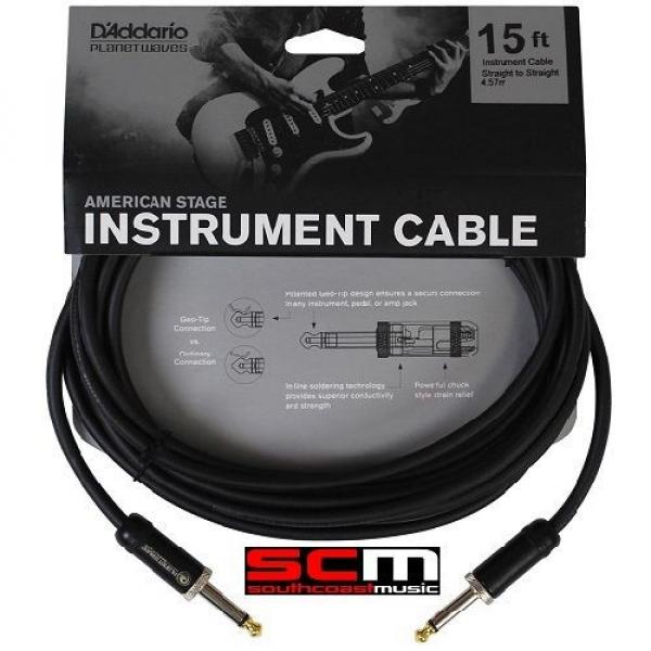 DADDARIO Planet Waves 15ft Instrument Cable American Stage Guitar Lead PWAMSG-15 #1 image