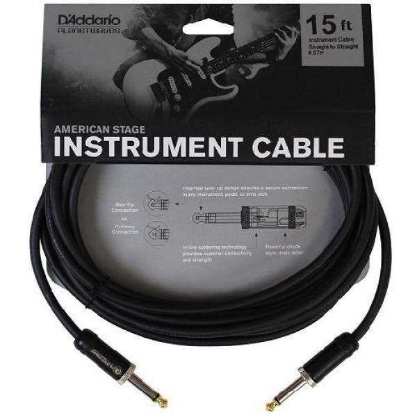 DADDARIO Planet Waves 15ft Instrument Cable American Stage Guitar Lead PWAMSG-15 #2 image