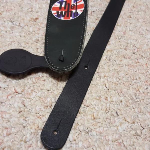 Planet Waves The Who Bullseye Logo&#039;d 2.5&#034; Leather Guitar Strap #3 image