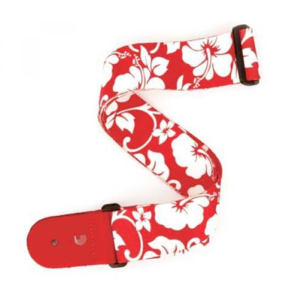 D&#039;Addario Planet Waves Hibiscus Guitar Strap - Red #1 image