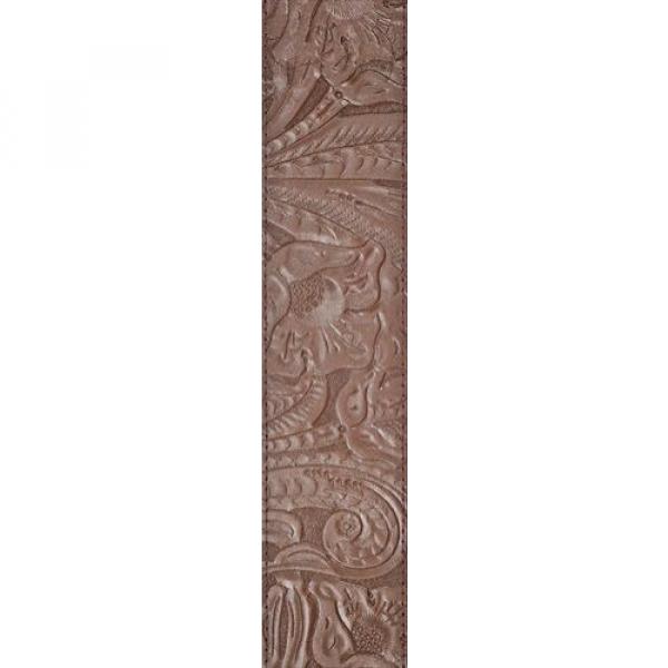 Planet Waves Guitar Strap  Leather  Embossed  Brown #2 image