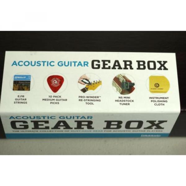 D&#039;Addario Planet Waves Acoustic Guitar Gear Box NEW Picks NS Tuner Cloth Strings #2 image