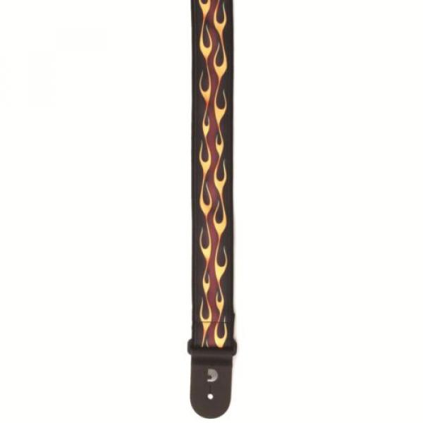 Planet Waves Woven Guitar Strap - leather end ; Hotrod Flame Red #3 image