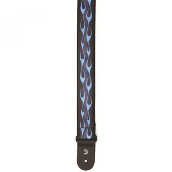 Planet Waves Woven Guitar Strap - leather end ; Hotrod Flame Blue #3 image