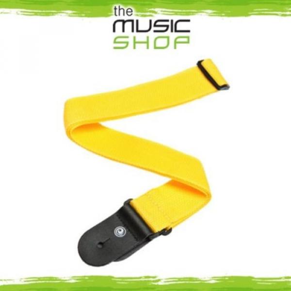 New Planet Waves Yellow Poly Guitar Strap with Leather Ends - Adjustable #1 image