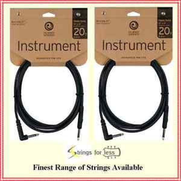 Planet Waves 20ft Classic Series 1/4&#034; Instrument Cable Right Angle /Straight x 2 #1 image